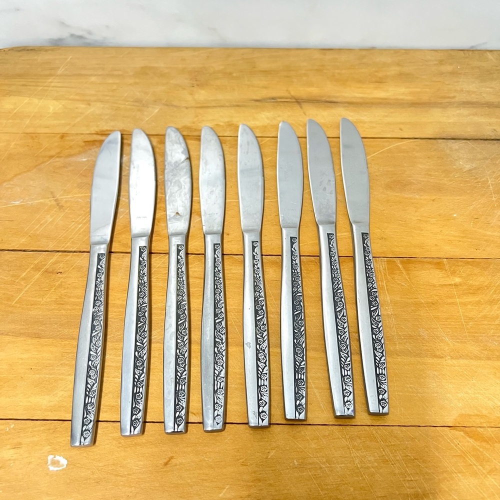 Vintage Interpur Japan flatware knives butter replacement